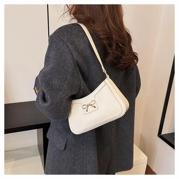 Women's Bow Handbag Brown Leather Shoulder Bag — feature 20