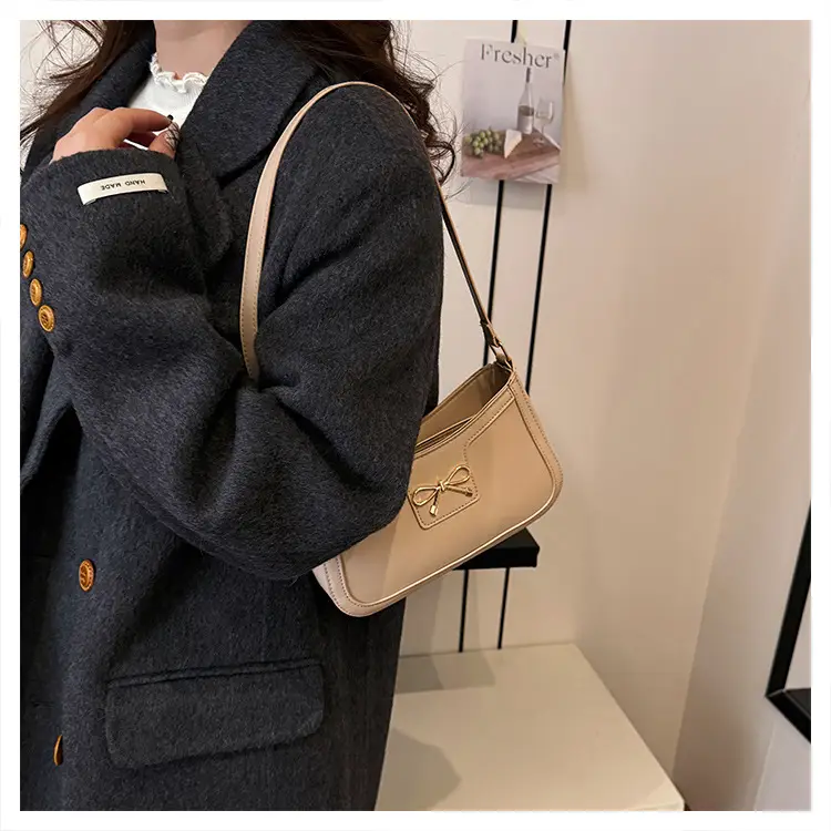 Women's Bow Handbag Brown Leather Shoulder Bag — feature 23