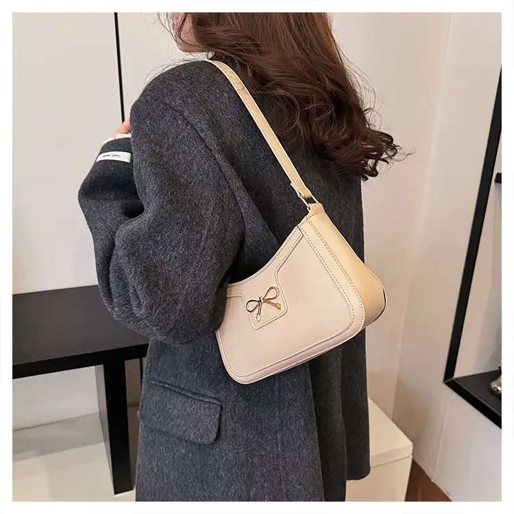 Women's Bow Handbag Brown Leather Shoulder Bag — feature 24