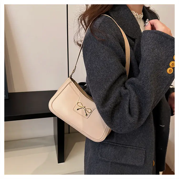 Women's Bow Handbag Brown Leather Shoulder Bag — feature 25