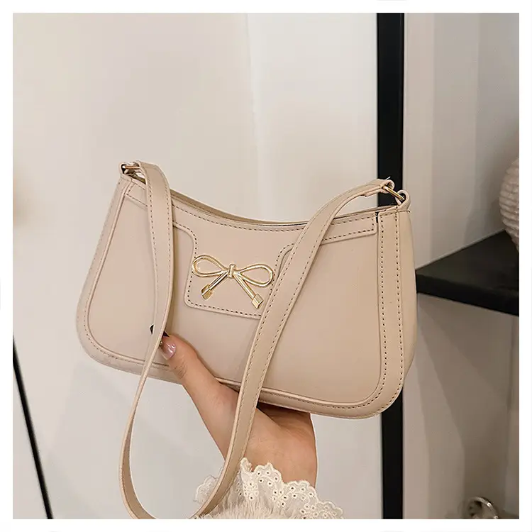Women's Bow Handbag Brown Leather Shoulder Bag — feature 26
