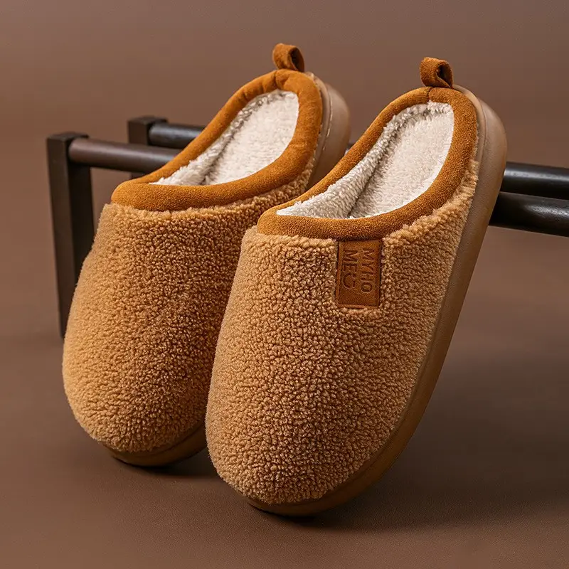 Men's Birkenstock Cotton Shoes Autumn and Winter Indoor Home Thick-Soled Non-Slip Fleece-Lined Warm Couple Retro Outer Cotton Slippers - Image 6