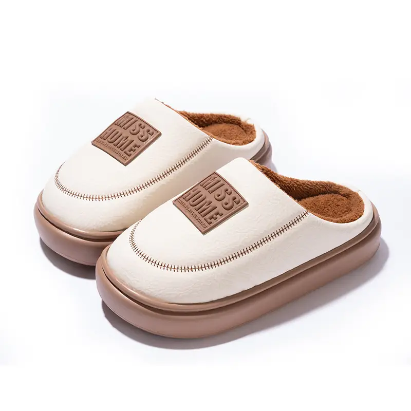 Mingsheng Cotton Slippers for Men 2025 New Winter Home Use Indoor Non-Slip Wear-Resistant Warm Cotton Shoes Fleece-Lined Thick Sole - Image 4