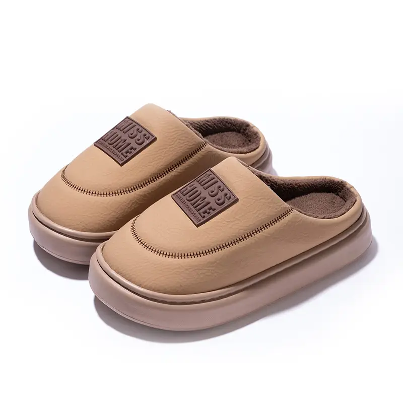 Mingsheng Cotton Slippers for Men 2025 New Winter Home Use Indoor Non-Slip Wear-Resistant Warm Cotton Shoes Fleece-Lined Thick Sole - Image 3