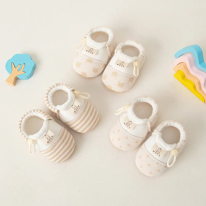 Baby Striped Cotton Shoes for Boys Girls Non-Falling Anti-Slip