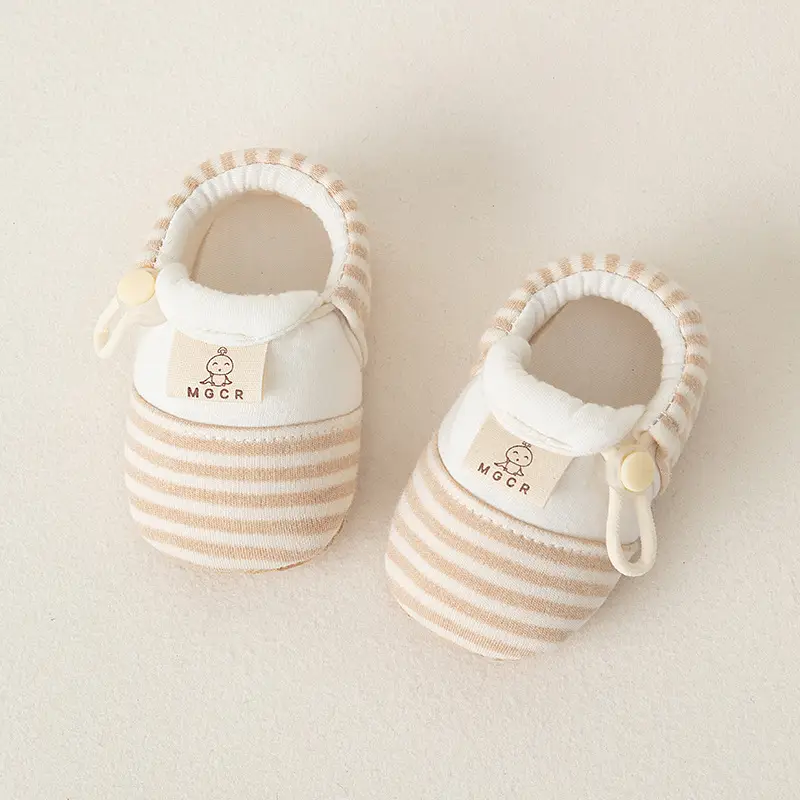 Baby Striped Cotton Shoes for Boys Girls Non-Falling Anti-Slip