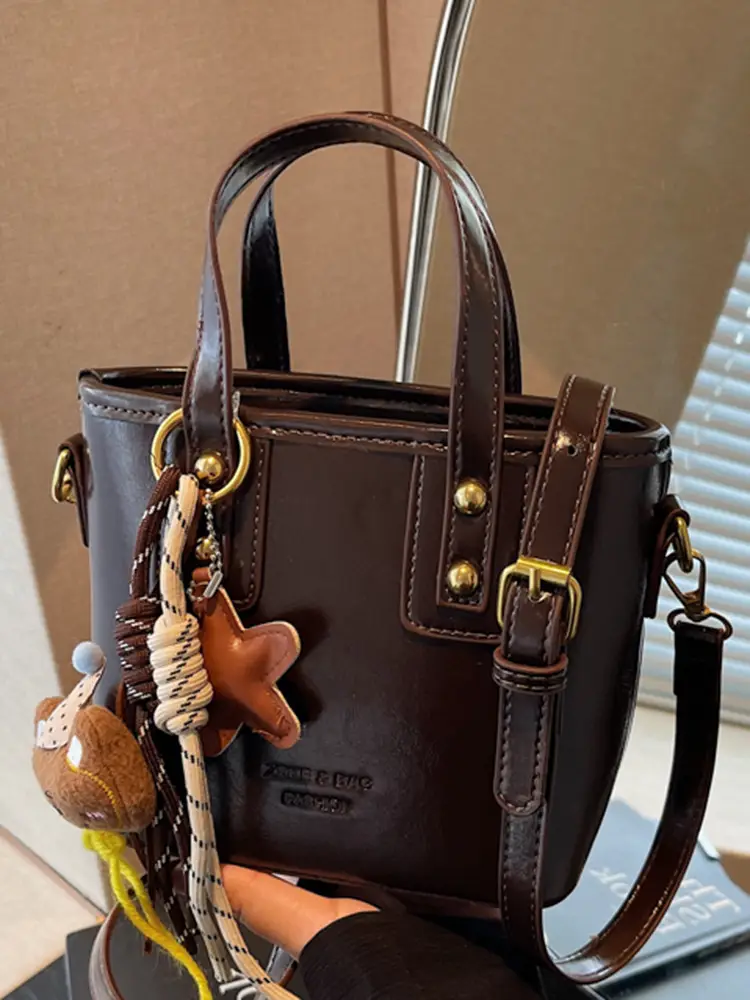 Women's Retro Casual Shoulder Bag Brown Leather 2025 - Image 9
