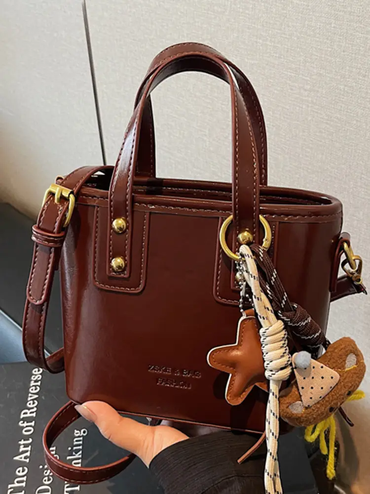 Women's Retro Casual Shoulder Bag Brown Leather 2025 - Image 10