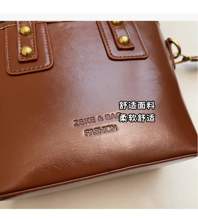 Women's Retro Casual Shoulder Bag Brown Leather 2025 — feature 10