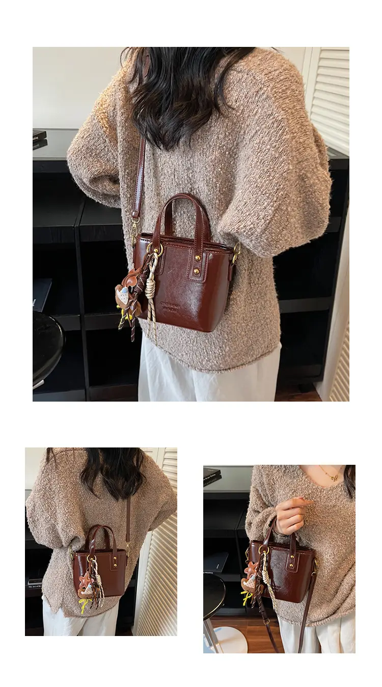 Women's Retro Casual Shoulder Bag Brown Leather 2025 — feature 14