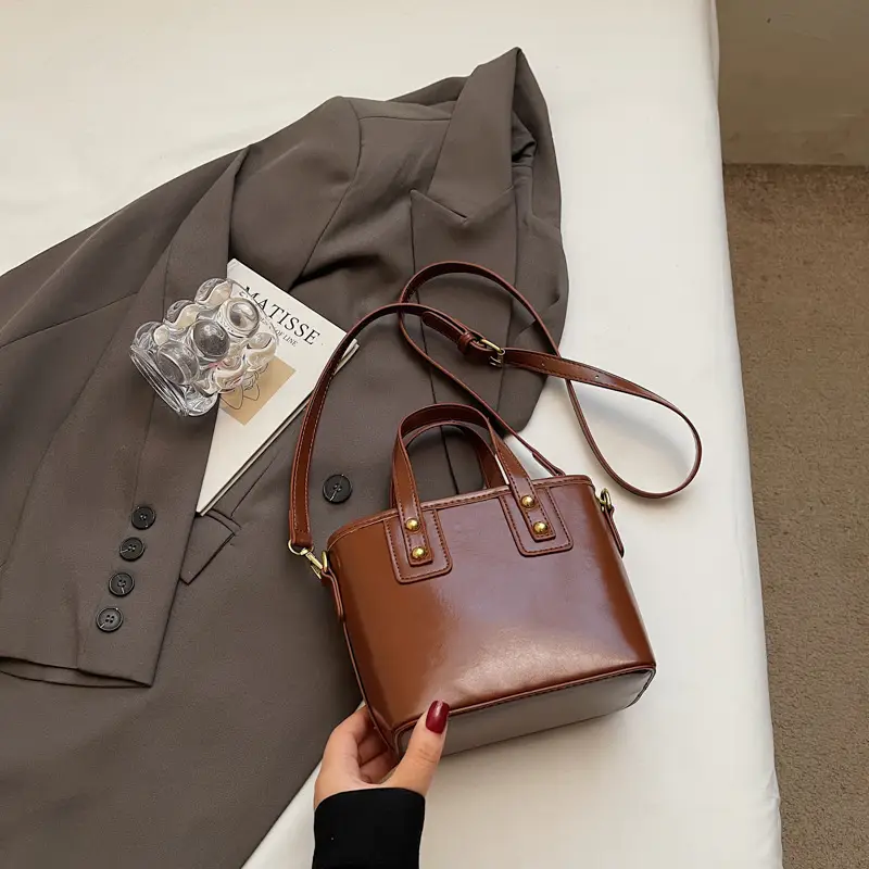 Women's Retro Casual Shoulder Bag Brown Leather 2025 - Image 6
