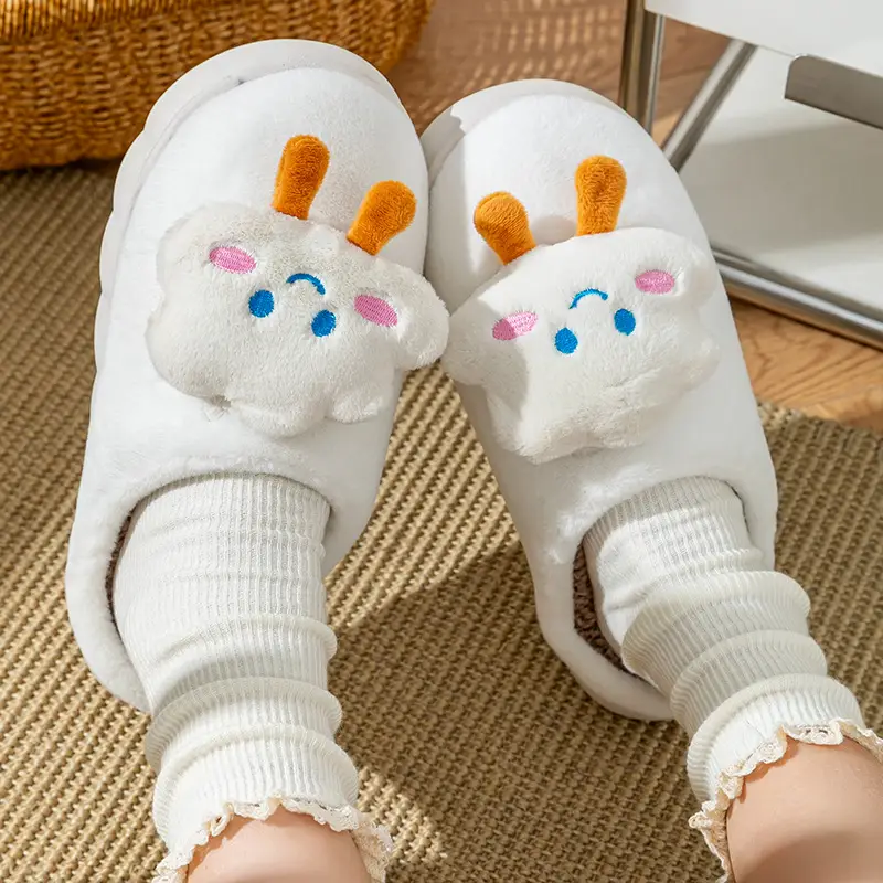 Manufacturer Wholesale Cotton Slippers for Women Winter Home Household Indoor Warm Non-Slip Thick-Soled Couple Wool Slippers for Men Autumn and Winter