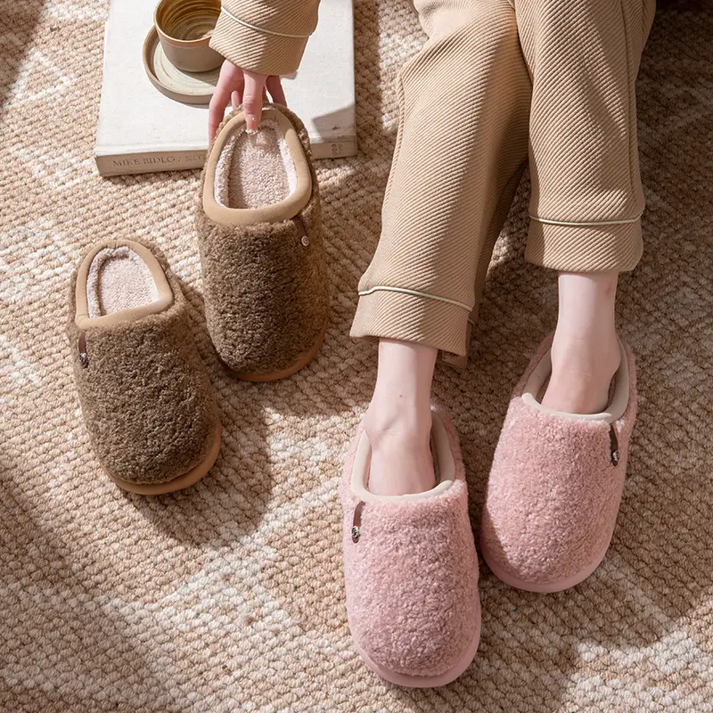 Women Plush Furry Cotton Slippers Warm Indoor Winter - Image 7
