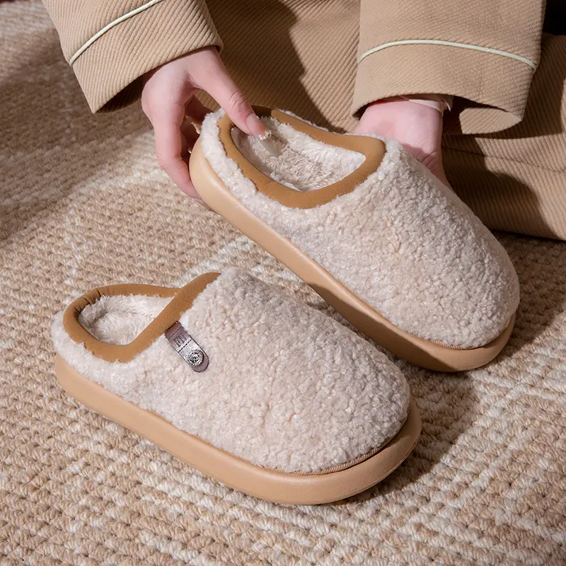 Women Plush Furry Cotton Slippers Warm Indoor Winter - Image 8