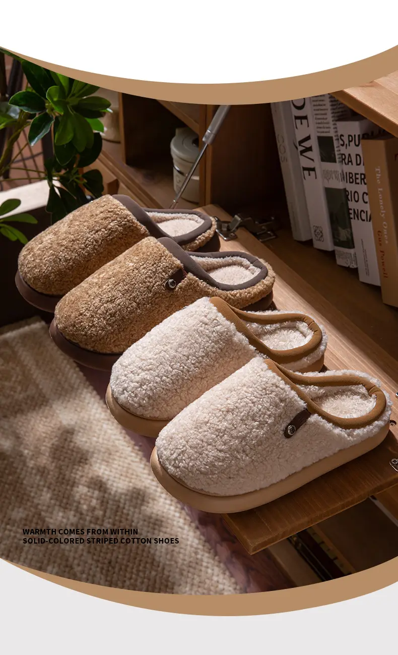 Women Plush Furry Cotton Slippers Warm Indoor Winter — feature 11