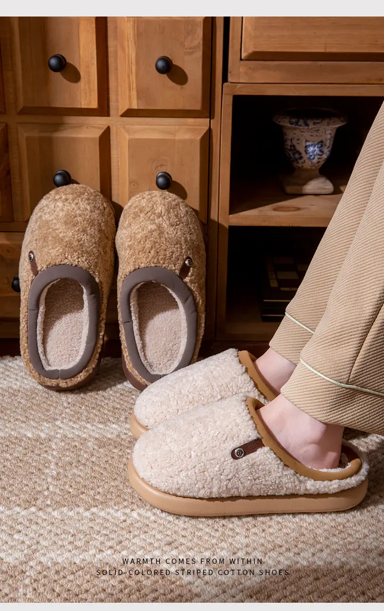 Women Plush Furry Cotton Slippers Warm Indoor Winter — feature 14