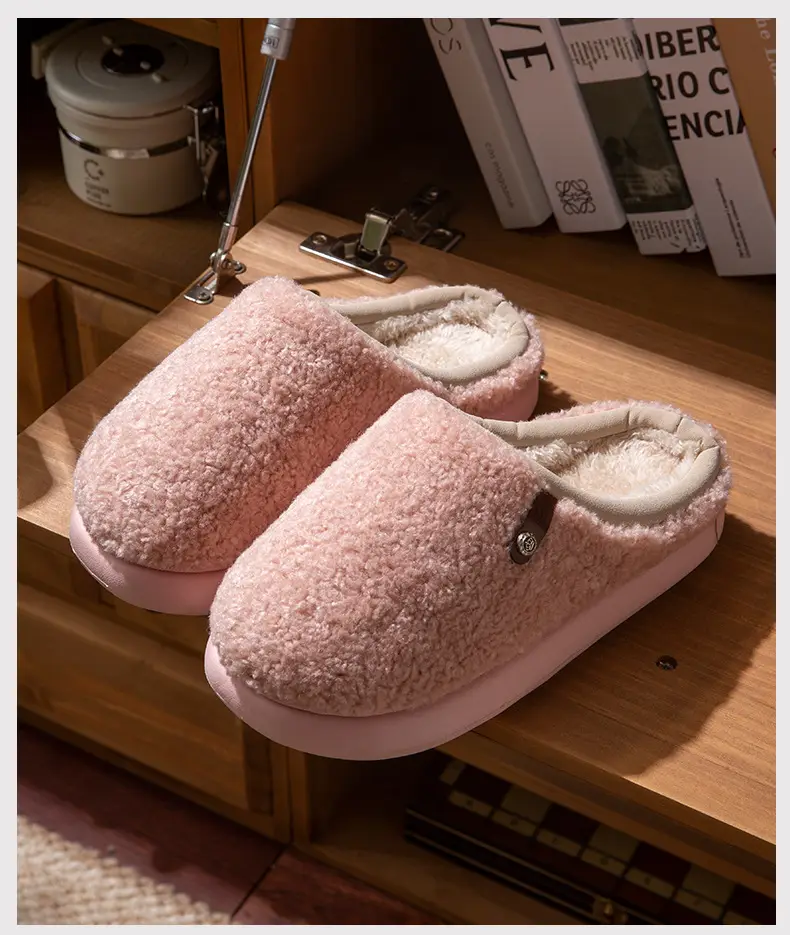 Women Plush Furry Cotton Slippers Warm Indoor Winter — feature 15