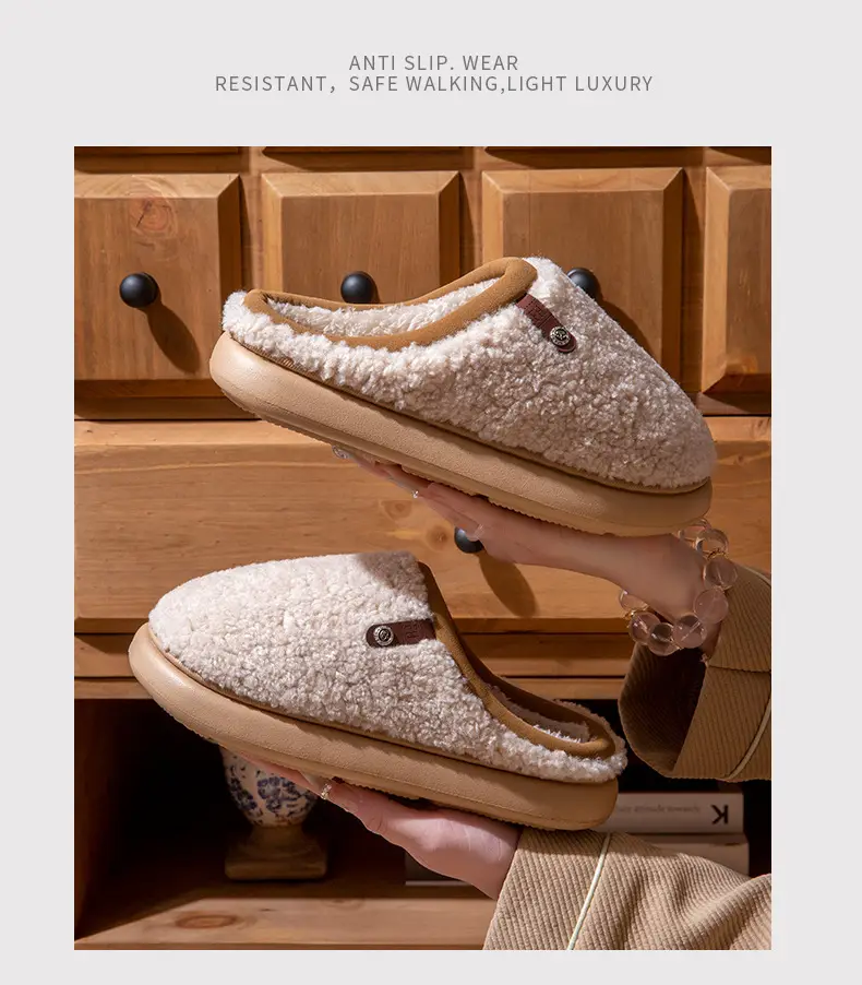 Women Plush Furry Cotton Slippers Warm Indoor Winter — feature 16