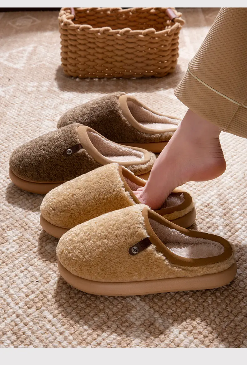 Women Plush Furry Cotton Slippers Warm Indoor Winter — feature 17