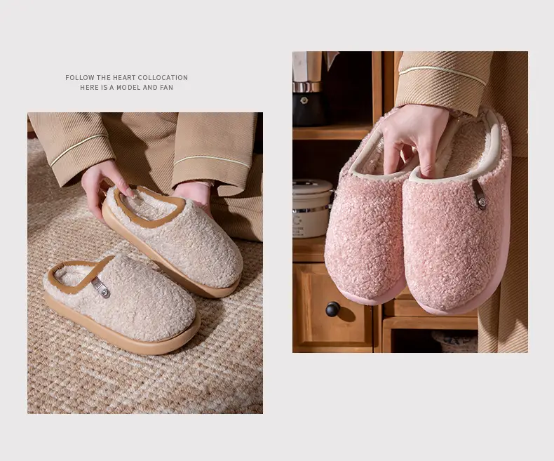 Women Plush Furry Cotton Slippers Warm Indoor Winter — feature 18