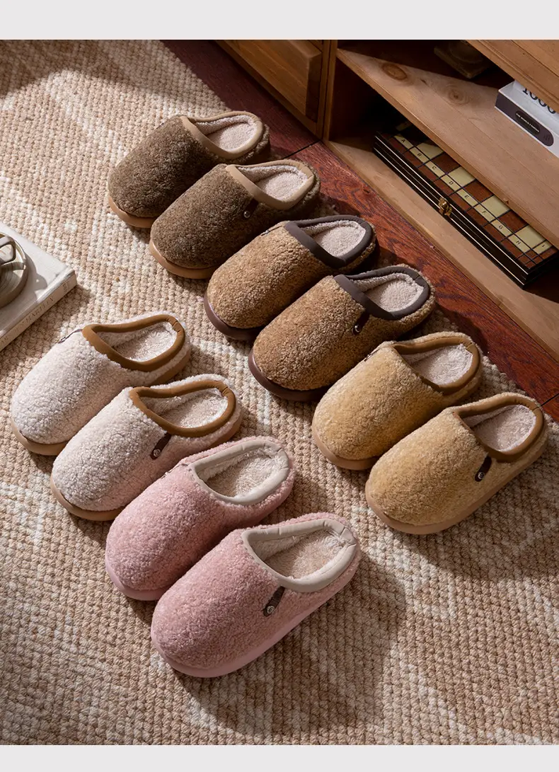 Women Plush Furry Cotton Slippers Warm Indoor Winter — feature 19