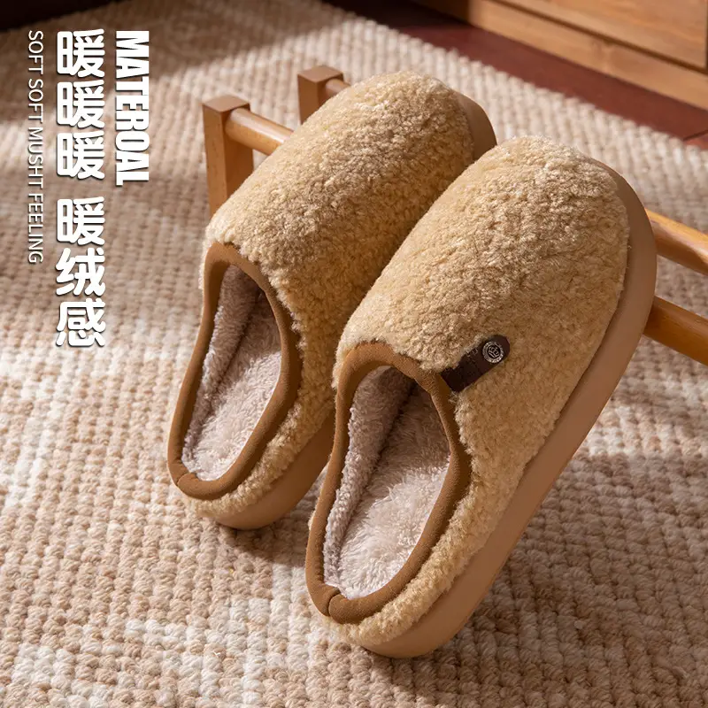 Women Plush Furry Cotton Slippers Warm Indoor Winter - Image 3