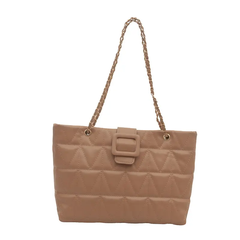 Quilted Chain Bag for Women Tan Niche Commuter Shoulder Tote