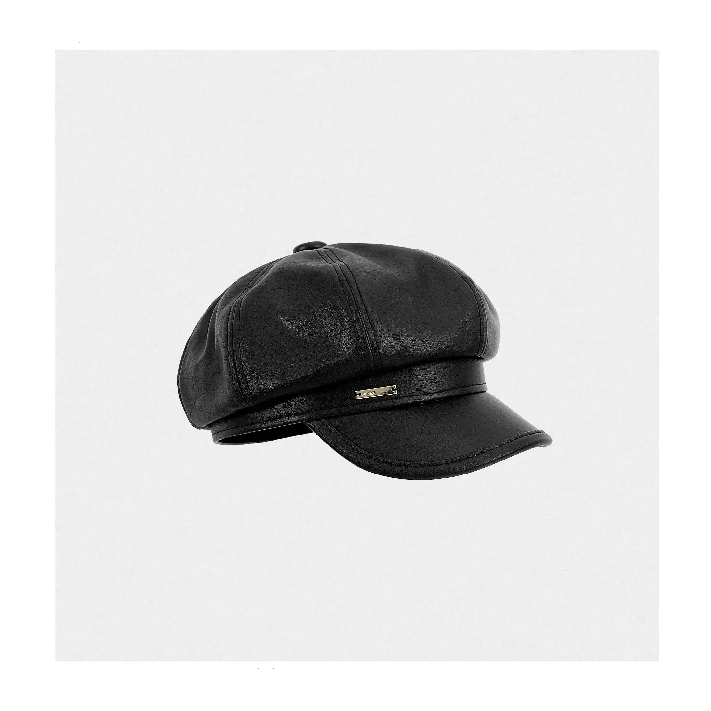 Women Retro Duckbill Hat Brown Faux Fur - Image 2