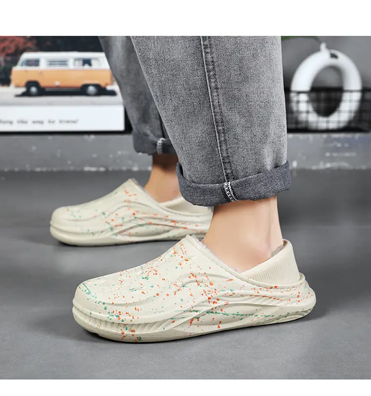Baotou Cotton Slippers Men's Winter Waterproof Anti-Slip Fleece-Lined Thickeneded Bag Heel Soft Bottom Sports Indoor Student Warm Cotton Shoes — feature 13