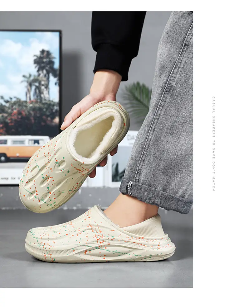 Baotou Cotton Slippers Men's Winter Waterproof Anti-Slip Fleece-Lined Thickeneded Bag Heel Soft Bottom Sports Indoor Student Warm Cotton Shoes — feature 15