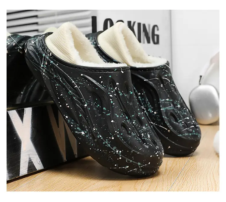 Baotou Cotton Slippers Men's Winter Waterproof Anti-Slip Fleece-Lined Thickeneded Bag Heel Soft Bottom Sports Indoor Student Warm Cotton Shoes — feature 22