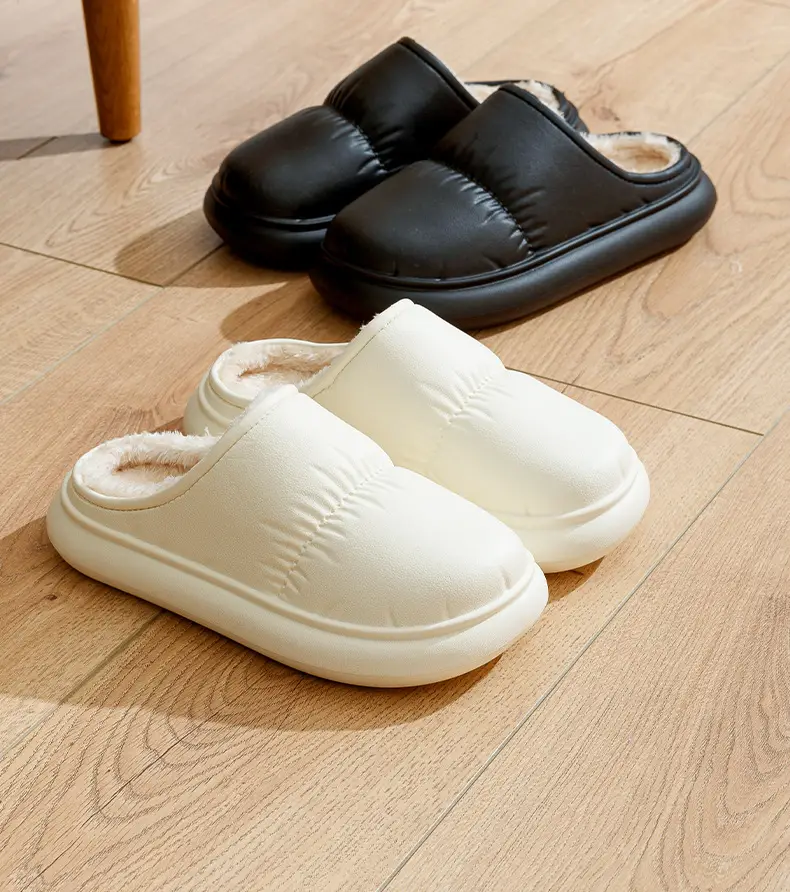 Cotton Slippers for Women 2025 New Cotton Slippers for Home Autumn and Winter Outer Wear Fleece-Lined Warm Indoor Home Wool Slippers — feature 2