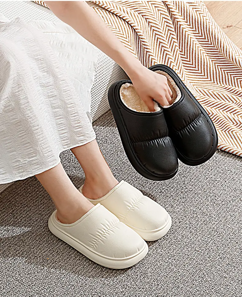 Cotton Slippers for Women 2025 New Cotton Slippers for Home Autumn and Winter Outer Wear Fleece-Lined Warm Indoor Home Wool Slippers — feature 22