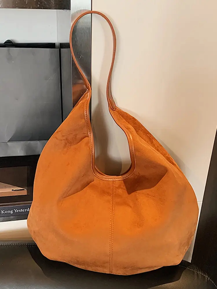 Women's Brown Suede Shoulder Bag Large Capacity 2025 - Image 6
