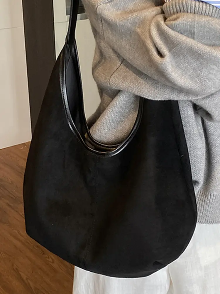 Women's Brown Suede Shoulder Bag Large Capacity 2025 - Image 9