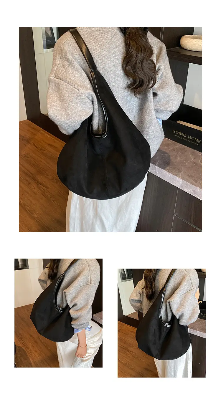 Women's Brown Suede Shoulder Bag Large Capacity 2025 — feature 12