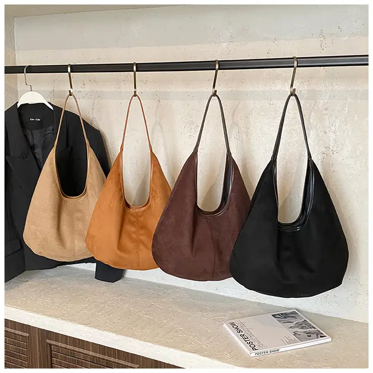 Women's Brown Suede Shoulder Bag Large Capacity 2025 — feature 15
