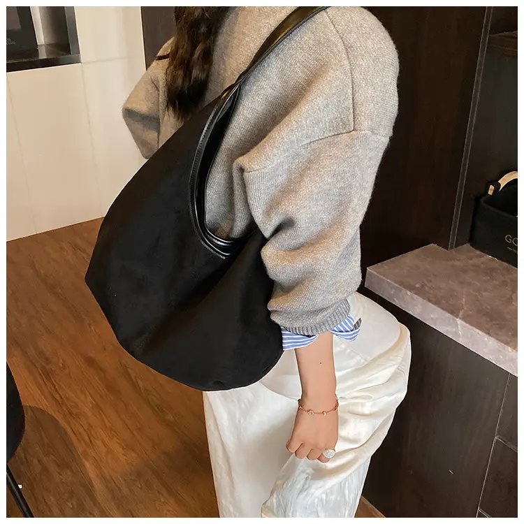 Women's Brown Suede Shoulder Bag Large Capacity 2025 — feature 21