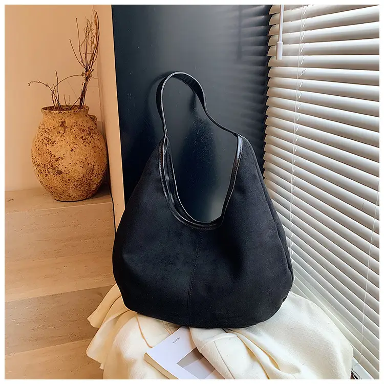 Women's Brown Suede Shoulder Bag Large Capacity 2025 — feature 25