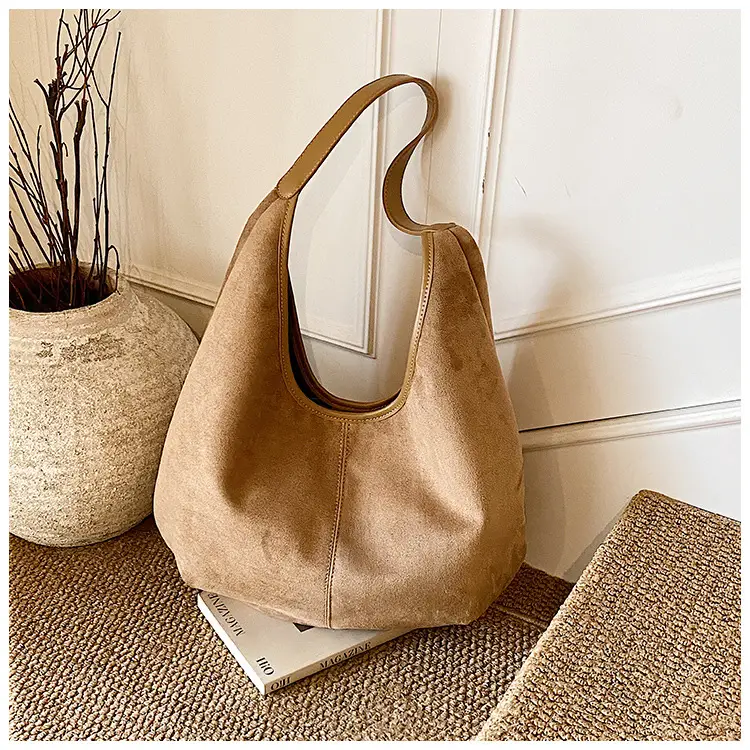 Women's Brown Suede Shoulder Bag Large Capacity 2025 — feature 26