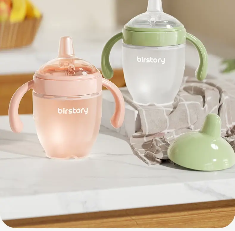 George Bear Silicone Sippy Cup for Babies 6 Months and Older, Leak-Proof Wide-Mouth Straw-Style Feeding Cup for Infants — feature 3