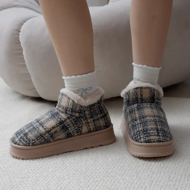 Women's 2025 New Cotton Slippers for Home Autumn and Winter Outer Wear Fleece-Lined Warm Indoor Home Cotton Slippers