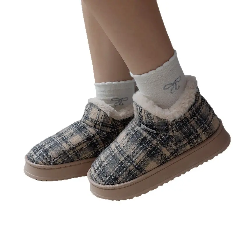 Women's 2025 New Cotton Slippers for Home Autumn and Winter Outer Wear Fleece-Lined Warm Indoor Home Cotton Slippers