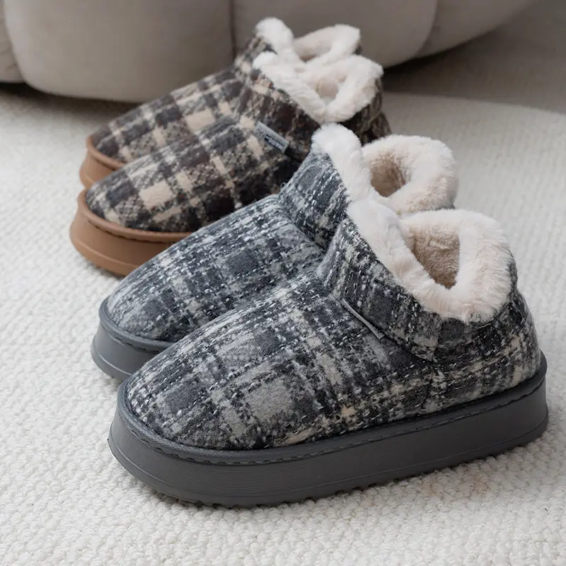 Women's 2025 New Cotton Slippers for Home Autumn and Winter Outer Wear Fleece-Lined Warm Indoor Home Cotton Slippers — feature 1