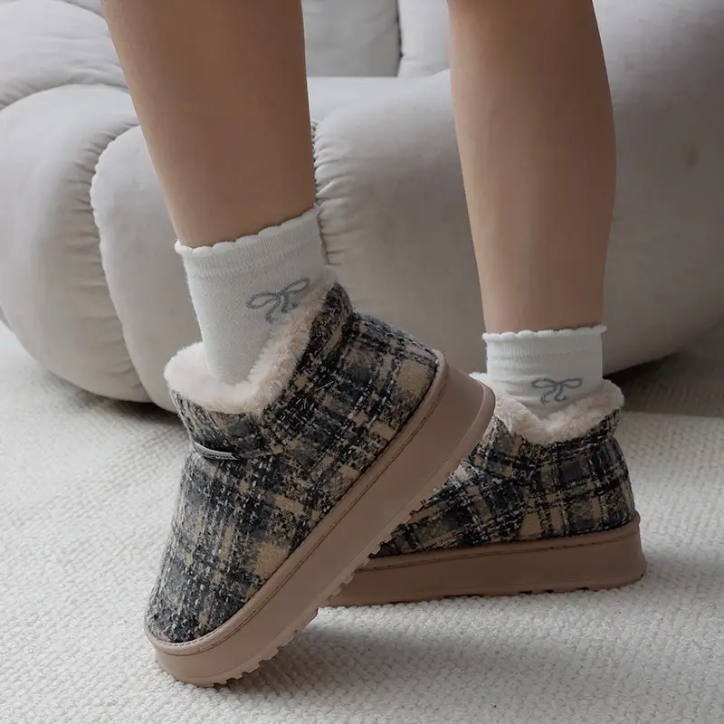 Women's 2025 New Cotton Slippers for Home Autumn and Winter Outer Wear Fleece-Lined Warm Indoor Home Cotton Slippers — feature 4