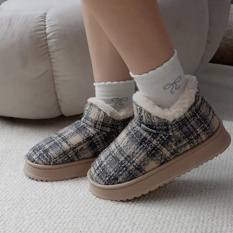 Women's 2025 New Cotton Slippers for Home Autumn and Winter Outer Wear Fleece-Lined Warm Indoor Home Cotton Slippers — feature 5