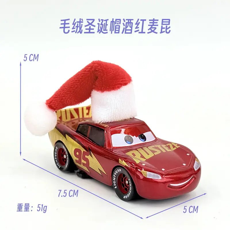 Cross-Border Cars Christmas Hat Series Christmas Gift Lightning Mcqueen Alloy Racing Toy Boy