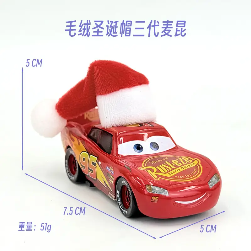 Cross-Border Cars Christmas Hat Series Christmas Gift Lightning Mcqueen Alloy Racing Toy Boy