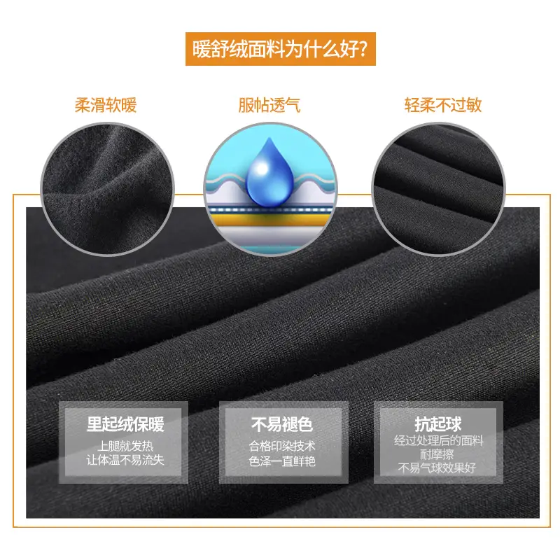 Men's Autumn Pants, Men's Velvet Bottoming Pants, Thin Underpants, Cotton Wool Thermal Pants, Men's Winter High-Elastic Slim Velvet Pants