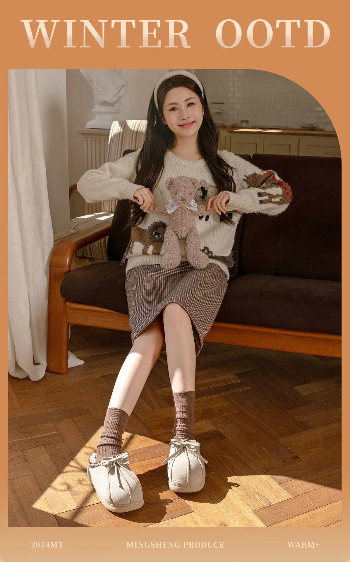 New Bow Slippers for Women Warm Fleece Lined Autumn Winter — feature 1